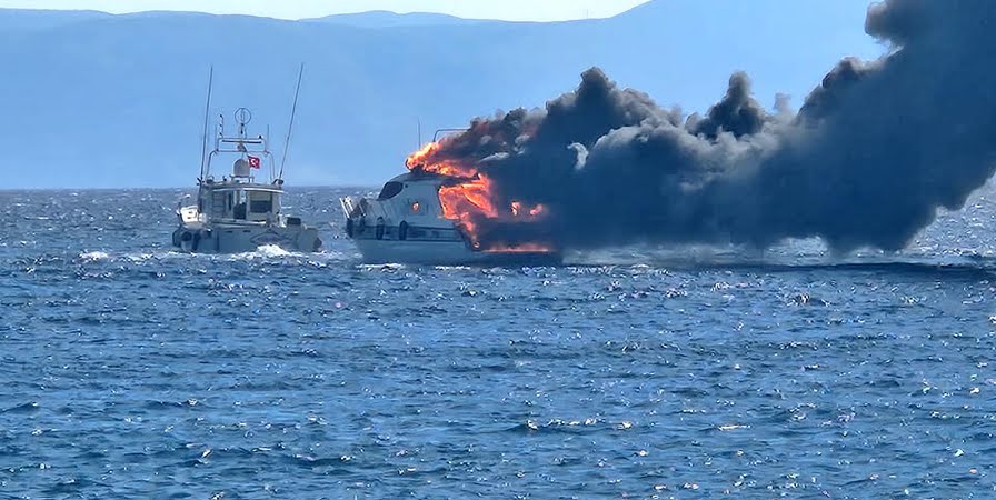 Dalyan'da Yat Yangını: Erken Müdahale Felaketi Önledi