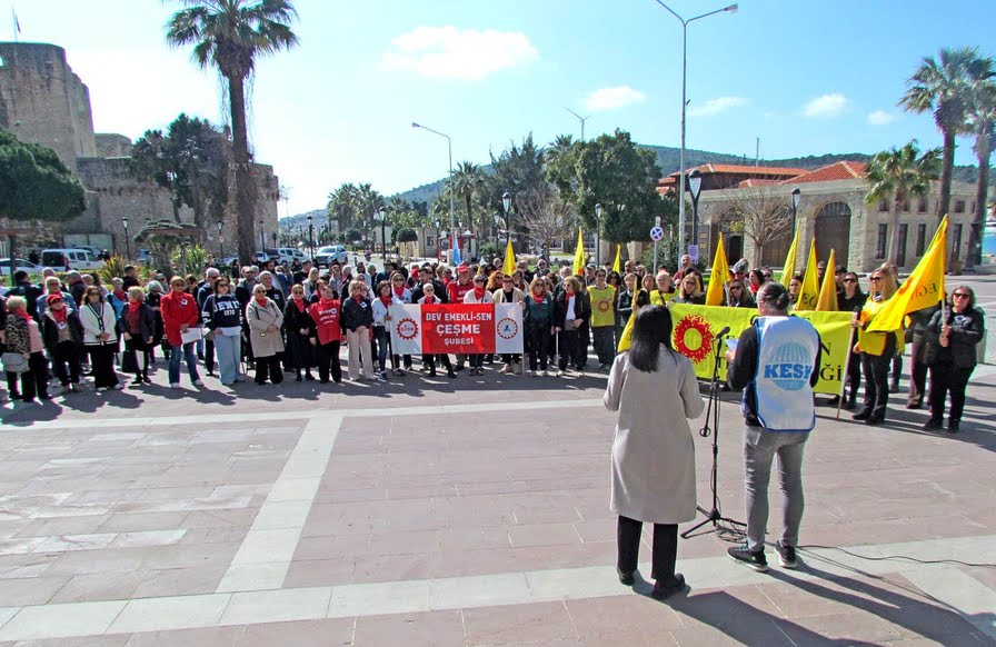 Çeşme’de öğretmenlerden iş bırakma eylemi: “Okullarımızı şiddete teslim etmeyeceğiz??
