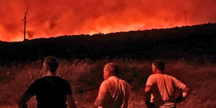 Çeşme'de korkutan yangın, 1 kişi gözaltında
