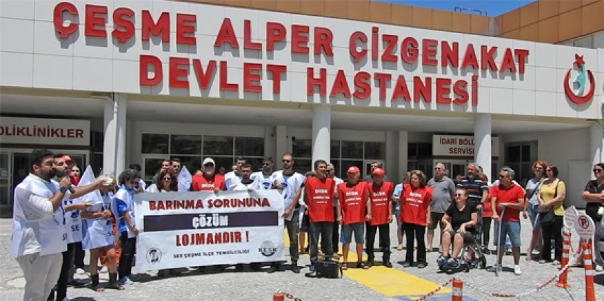 Çeşme'de sağlık emekçileri barınma sorununa çözüm istedi
