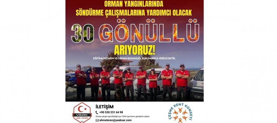 Çeşme Kent Konseyi'nden Çağrı: Yangın İçin Gönüllü Ol