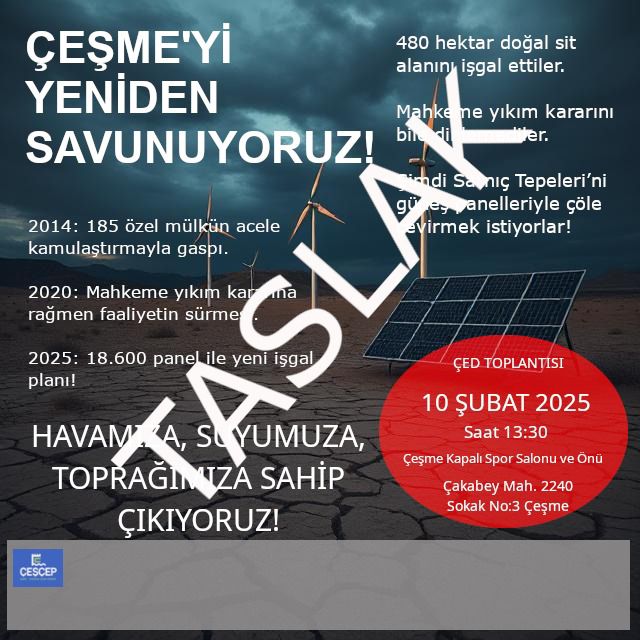 Çeşme’de GES Projesine Karşı Çevrecilerden Çağrı