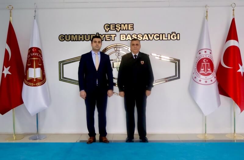 Tümgeneral Metin Düz'den Çeşme Cumhuriyet Başsavcısı Mustafa Şen'e ziyaret