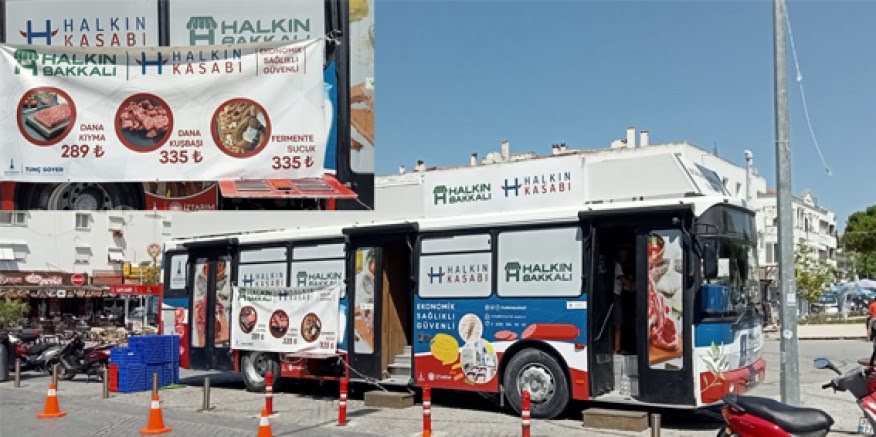 Halkın Bakkalı / Halkın Kasabı gezici aracı Çeşme'de