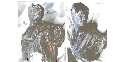 Çeşme'de balıkçı ağlarına takılan iki nadir bronz heykel
