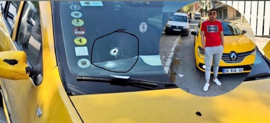 Kurşunlar havada uçuştu, taksici  kazaen yaralandı
